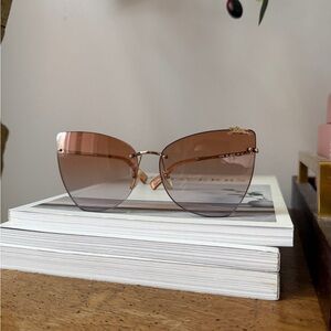 NWOT Longchamp Cat Eye Gradient Gold Hardware Sunglasses